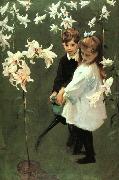 John Singer Sargent Garden Study of the Vickers Children china oil painting artist